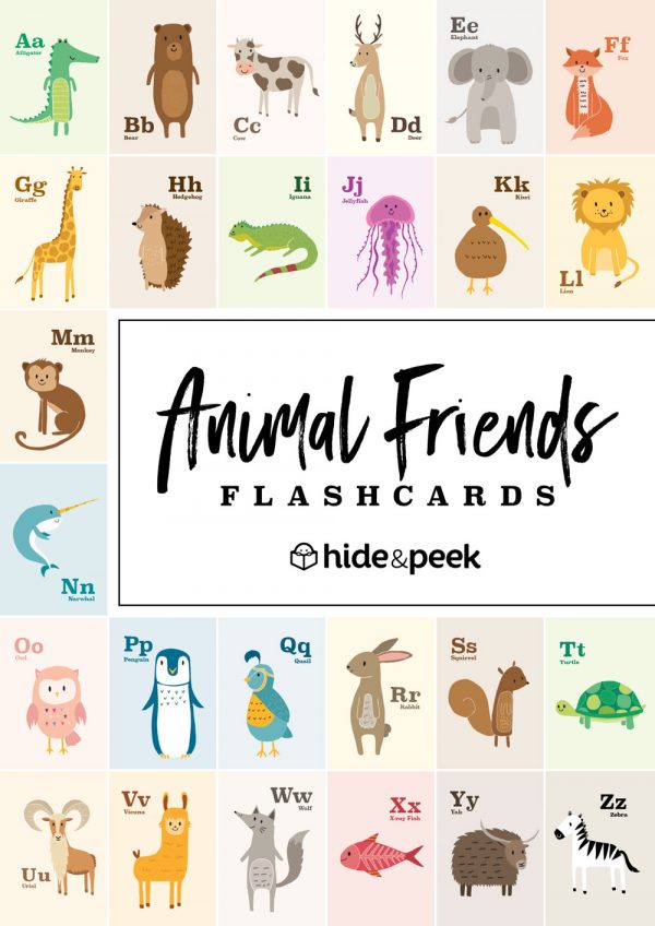 Alphabet Animal Flashcards – Hide and Peek Nursery