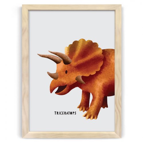 dinosaur triceratops nursery kids art print nz