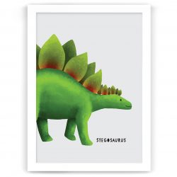 dinosaur stegosaurus nursery kids art print nz
